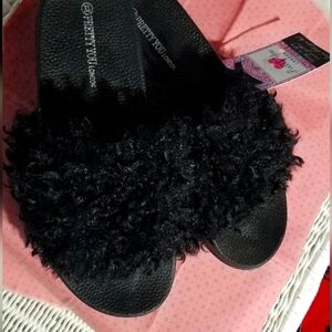 Curly  Fuzzy Slides, so cozy!
